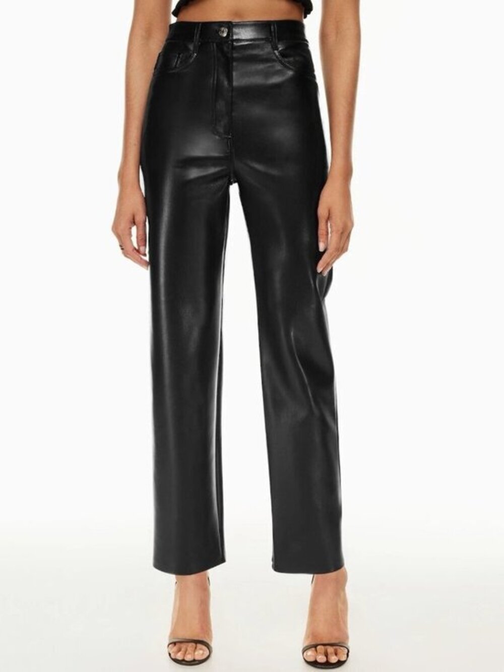 Aritzia Wilfred The Melina Pant High Waisted Vegan Leather in Black Size 0